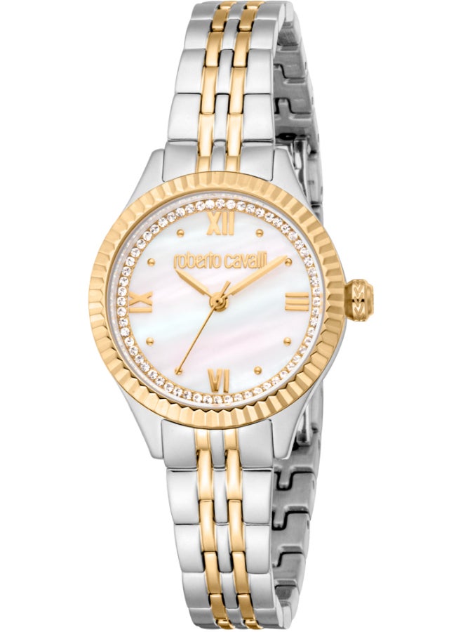 roberto cavalli روبرتو كافالي RC5L124M0085 - ساعة كوارتز نسائية من الفولاذ المقاوم للصدأ 3 عقارب - Image 1